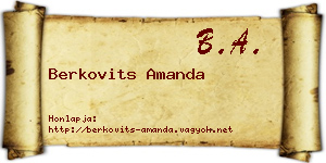 Berkovits Amanda névjegykártya